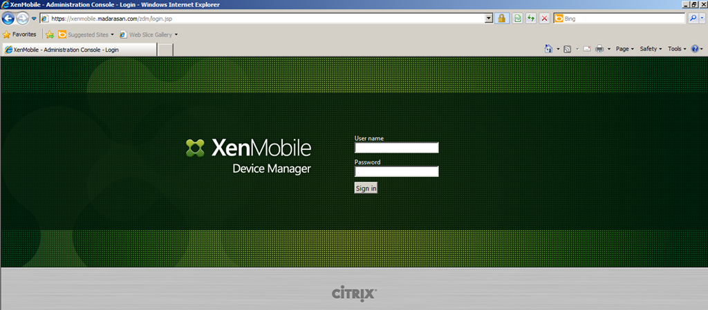 xenmobile login page