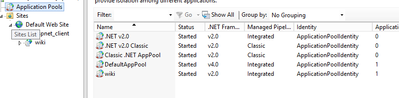 Application Pools